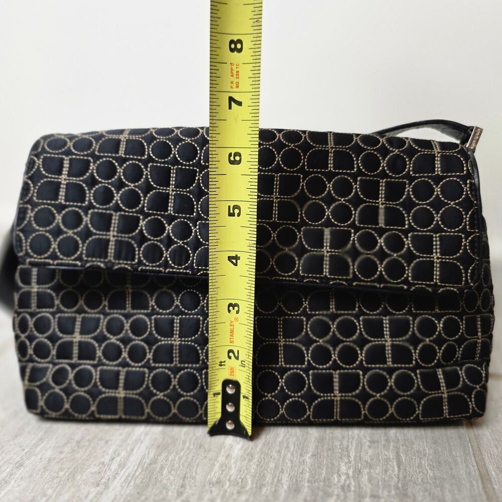 Kate Spade 1990s Iconic Purse, Vintage Logo Handbag, Dot Noel, Black & Tan Bag - Picture 5 of 10